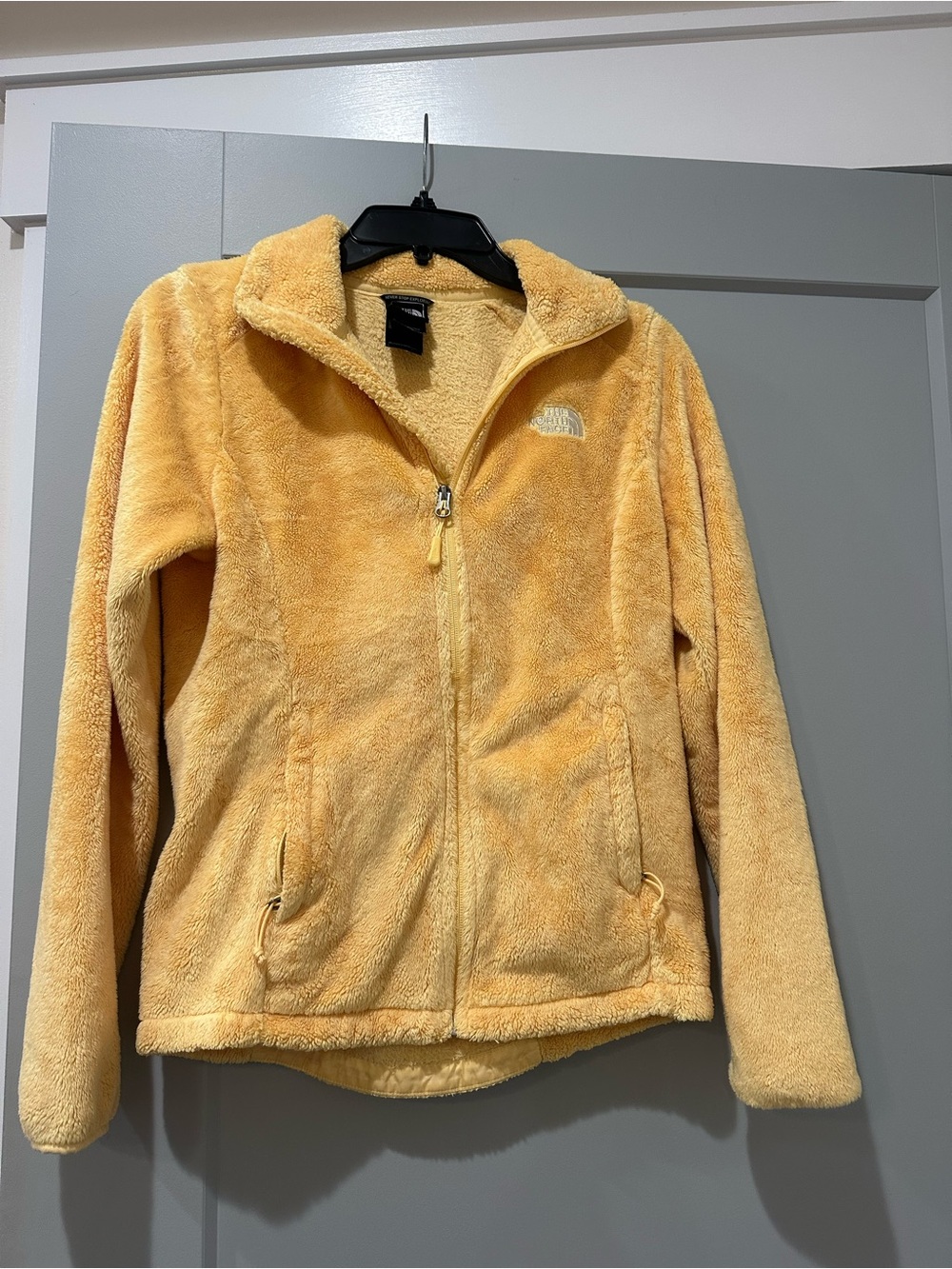 The North Face Soft Yellow Sherpa Zip-Up Jacket
